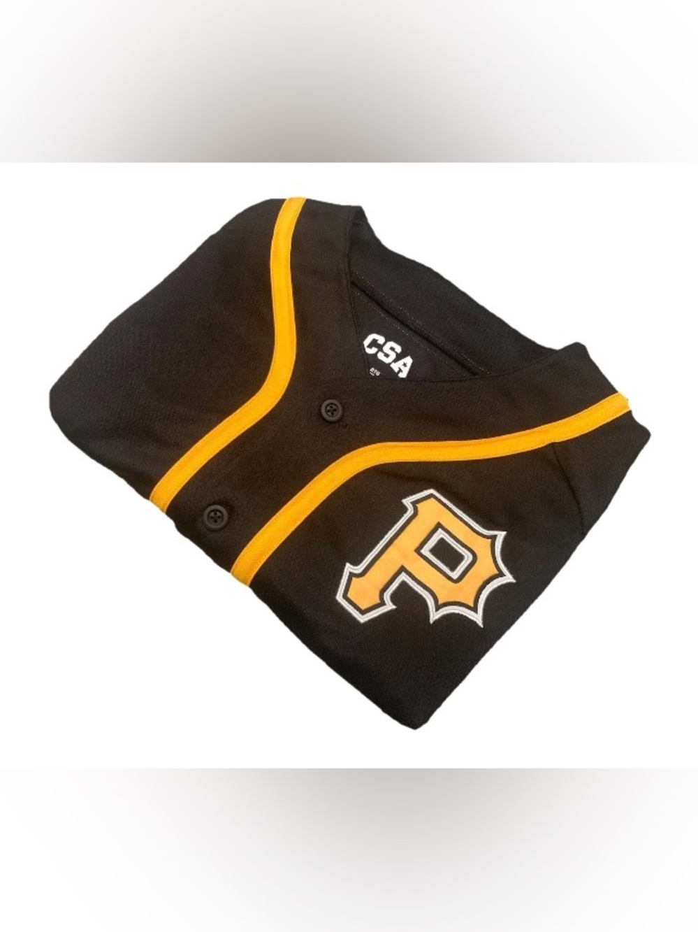 MLB Pittsburgh Pirates Men’s 2XL Black/Gold Jersey by CSA, NWT